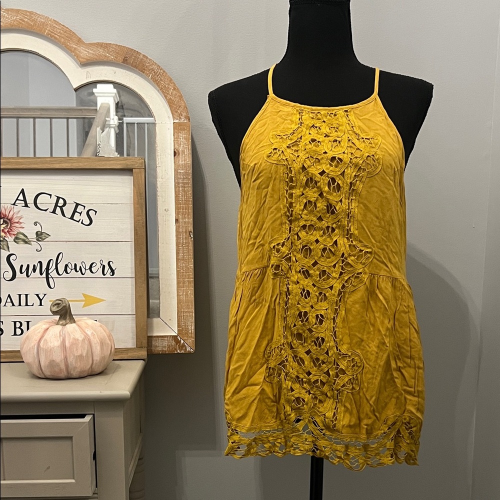 Yellow Lace Halter top